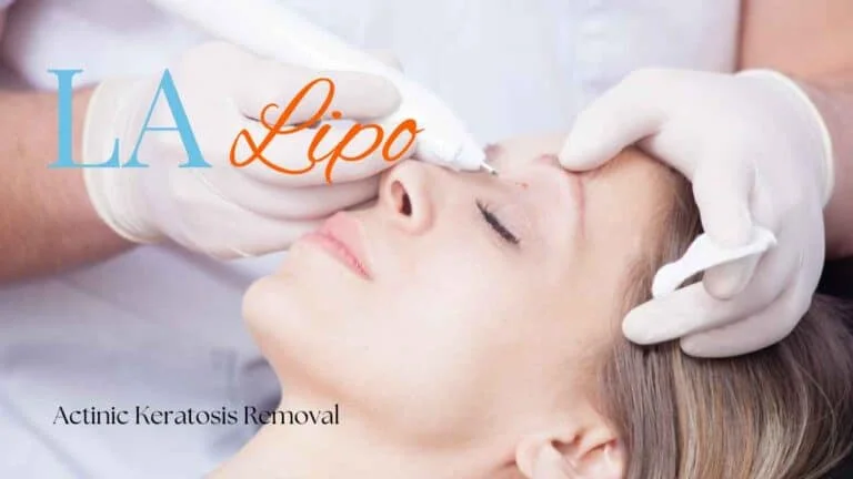 Woman receiving Actinic Keratosis Removal Treatment Pinner