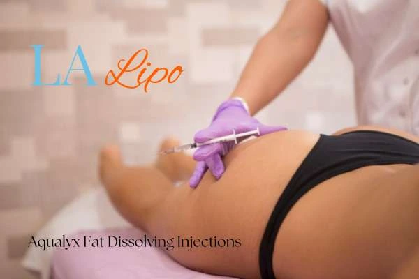Woman having fat dissolving injections Pinner on thighs