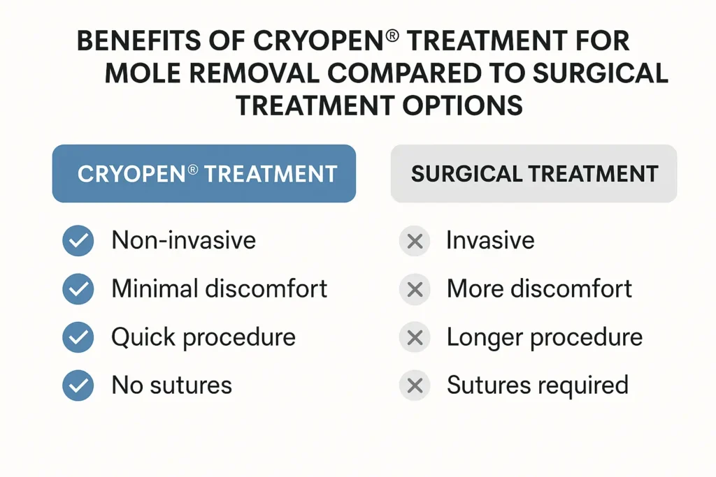 Benefits of professional mole-removal assessment at LA LIPO Pinner