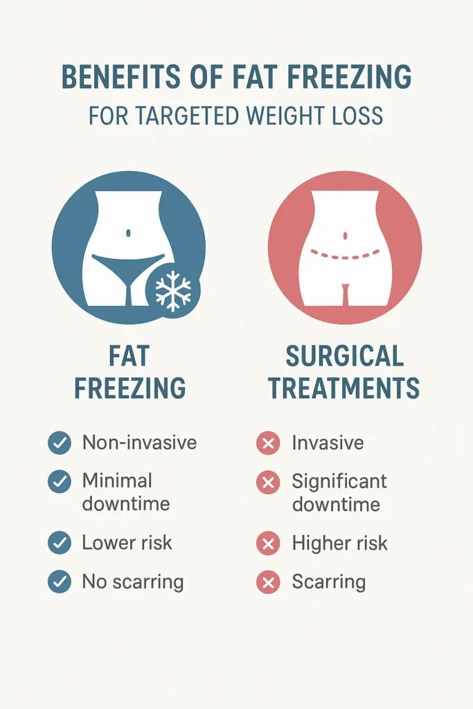 graphic showing the benefits of fat freezing Pinner