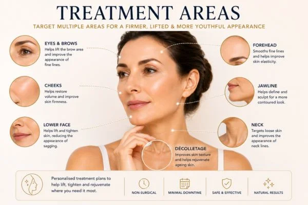 Areas of treatment for the ultimate lift tighten treatment Pinner